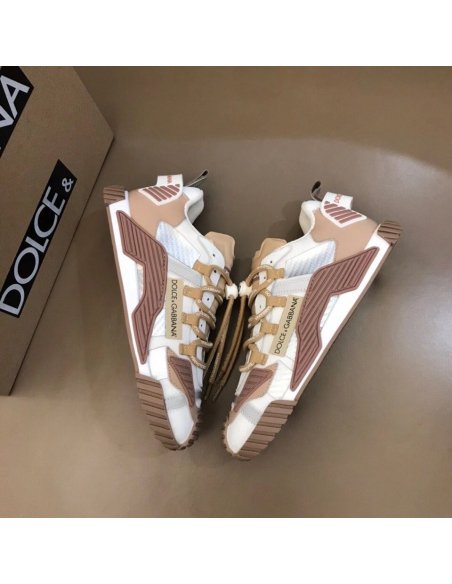 Dolce Gabbana Mens NS1 Sneakers In Beige Fabric