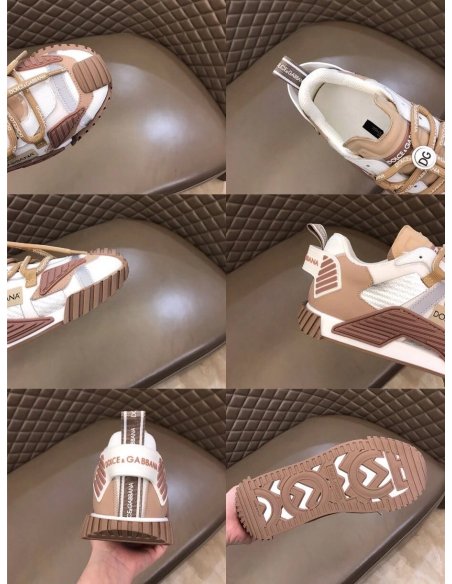 Dolce Gabbana Mens NS1 Sneakers In Beige Fabric