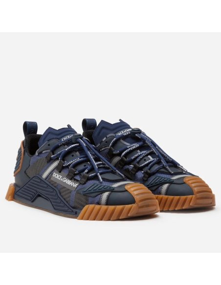 Dolce Gabbana Mens NS1 Sneakers In Blue Fabric