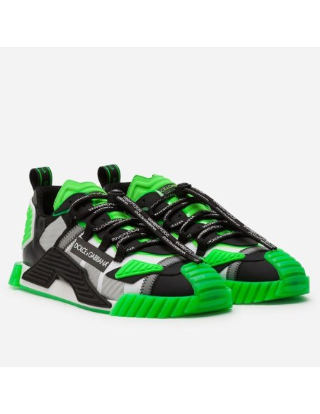 Dolce Gabbana Mens NS1 Sneakers In Green Fabric