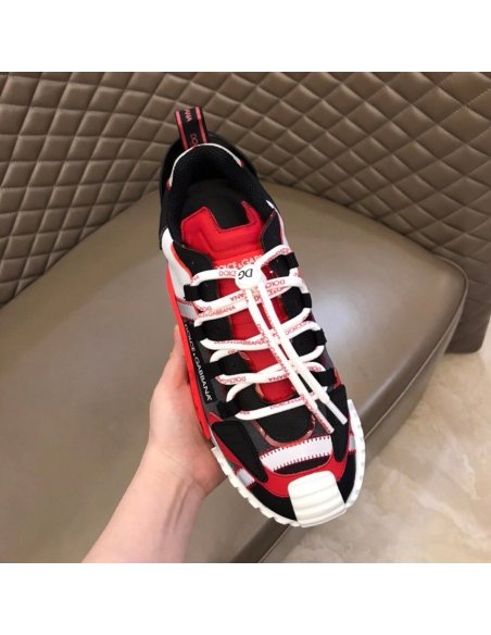 Dolce Gabbana Mens NS1 Sneakers In Red Fabric