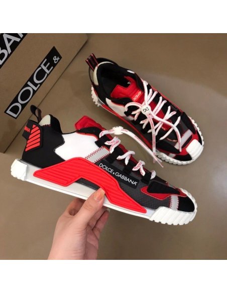 Dolce Gabbana Mens NS1 Sneakers In Red Fabric