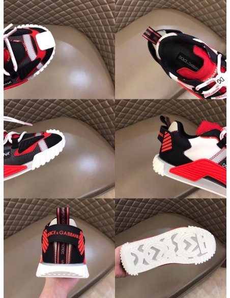 Dolce Gabbana Mens NS1 Sneakers In Red Fabric