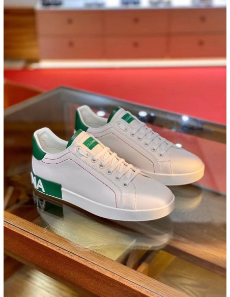 Dolce Gabbana Mens Portofino Sneakers with Green Branded