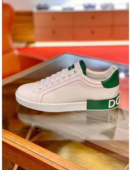 Dolce Gabbana Mens Portofino Sneakers with Green Branded