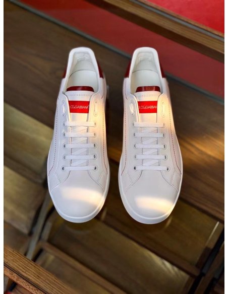 Dolce Gabbana Mens Portofino Sneakers with Red Branded