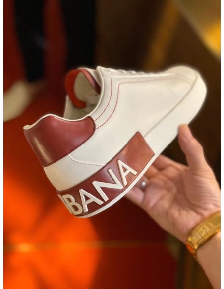Dolce Gabbana Mens Portofino Sneakers with Red Branded