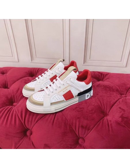Dolce Gabbana Womens Custom 2.Zero Sneakers White/Red
