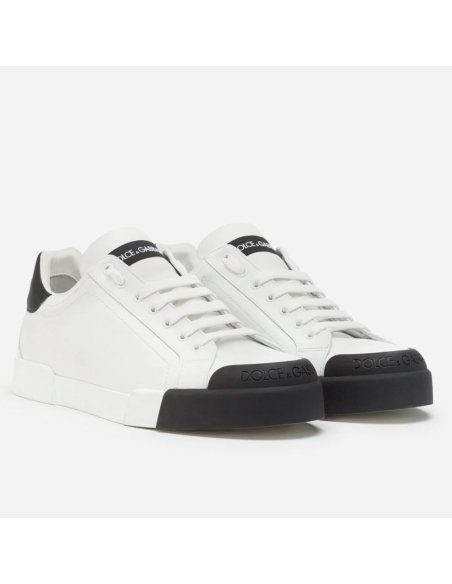Dolce Gabbana Womens Portofino Sneakers with Black Toe-cap