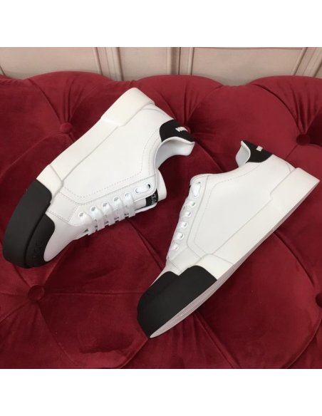Dolce Gabbana Womens Portofino Sneakers with Black Toe-cap