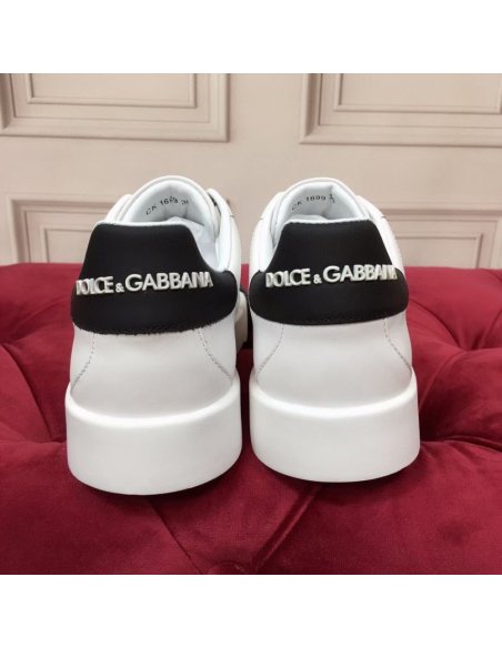 Dolce Gabbana Womens Portofino Sneakers with Black Toe-cap
