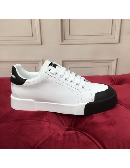 Dolce Gabbana Womens Portofino Sneakers with Black Toe-cap