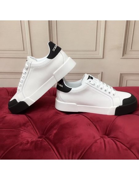 Dolce Gabbana Womens Portofino Sneakers with Black Toe-cap