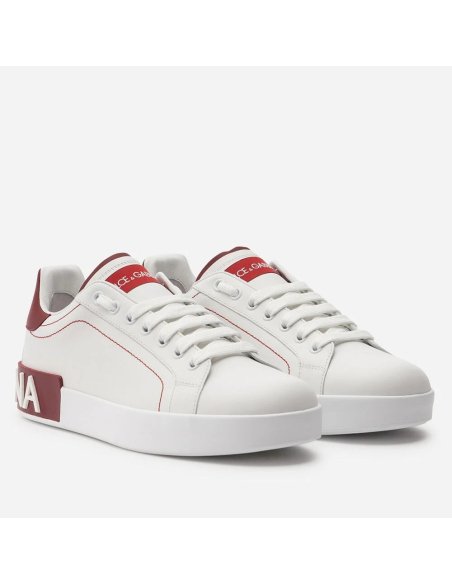 Dolce Gabbana Womens Portofino Sneakers with Red Branded