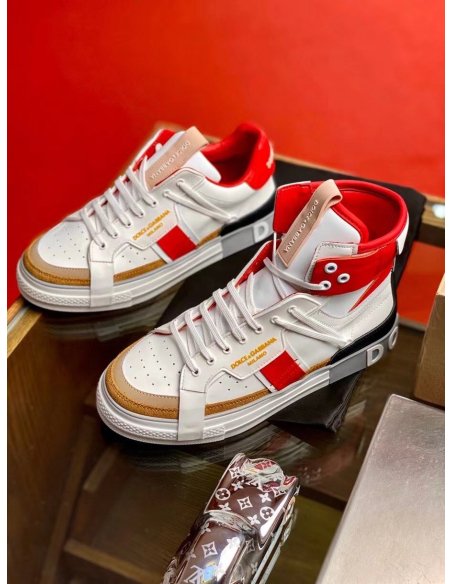 Dolce Gabbana Womens Red Custom 2.Zero High-top Sneakers