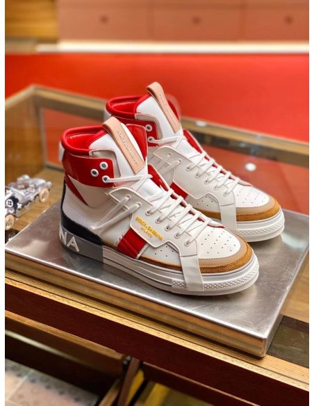 Dolce Gabbana Womens Red Custom 2.Zero High-top Sneakers