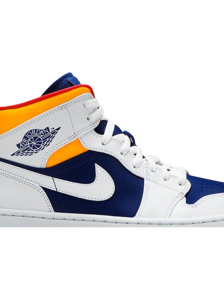 AIR JORDAN 1 MID WHITE DEEP ROYAL BLUE with high quality,best top AIR JORDAN 1  MID