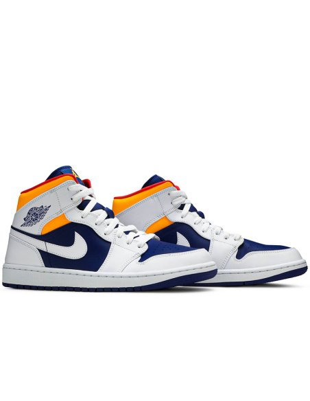 AIR JORDAN 1 MID WHITE DEEP ROYAL BLUE with high quality,best top AIR JORDAN 1  MID