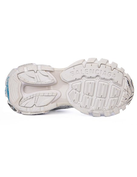 Balenciaga Track 3.0 White Blue Black High Art Graffiti,BALENCIAGA TRACK