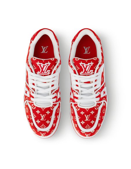 Louis Vuitton Trainer Red Monogram Textile,LV Trainer