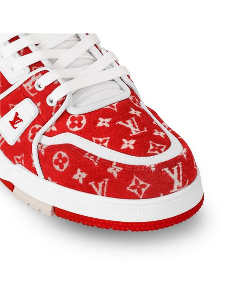 Louis Vuitton Trainer Red Monogram Textile,LV Trainer