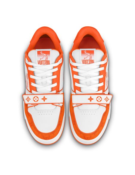 Louis Vuitton Trainer Low Orange Monogram Denim,LV Trainer