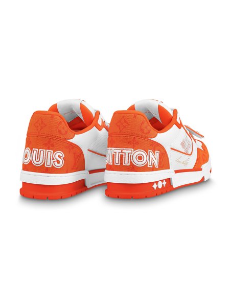 Louis Vuitton Trainer Low Orange Monogram Denim,LV Trainer