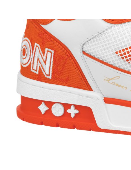 Louis Vuitton Trainer Low Orange Monogram Denim,LV Trainer