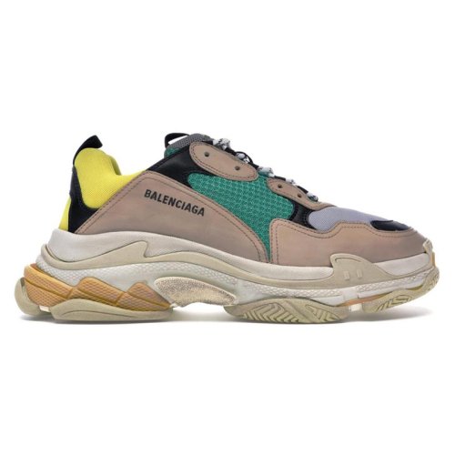 BALENCIAGA TRIPLE S BEIGE GREEN YELLOW,