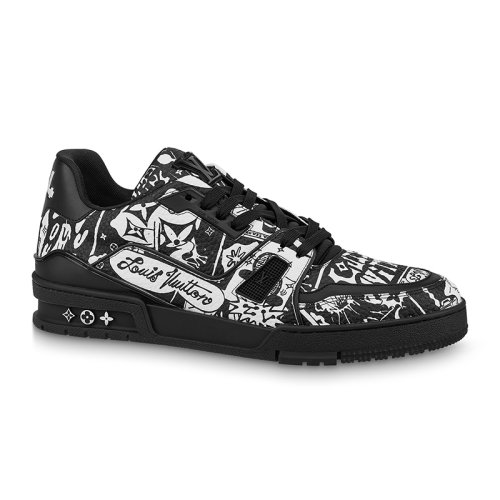 Louis Vuitton Trainer Comic Motifs Black White,LV Trainer