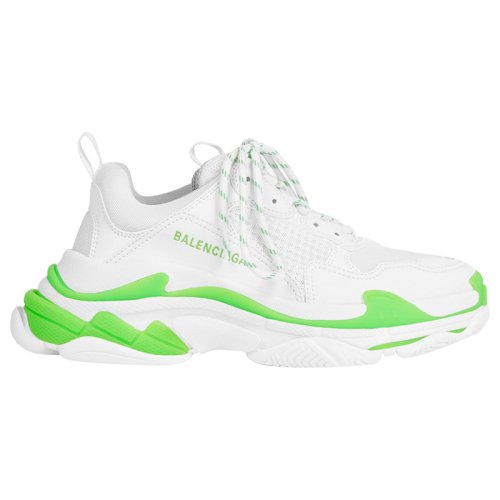 BALENCIAGA TRIPLE S FLUO GREEN WHITE,