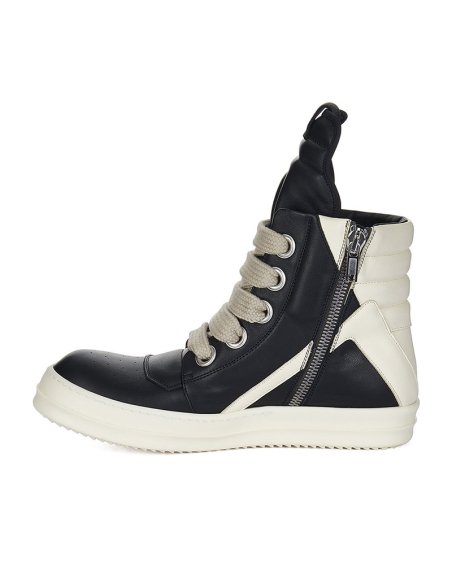 Rick Owens Strobe Geobasket Megalace High Black Milk,RICK OWENS