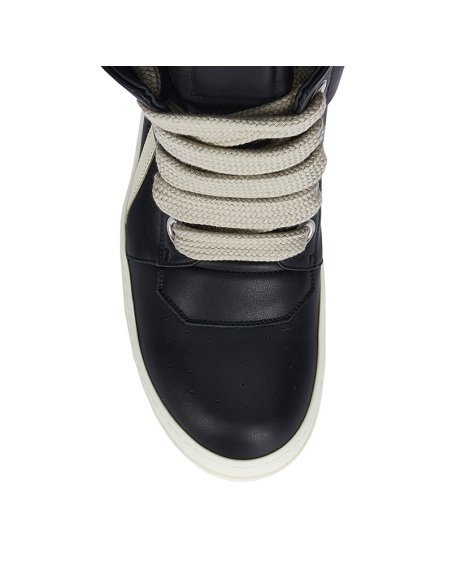 Rick Owens Strobe Geobasket Megalace High Black Milk,RICK OWENS
