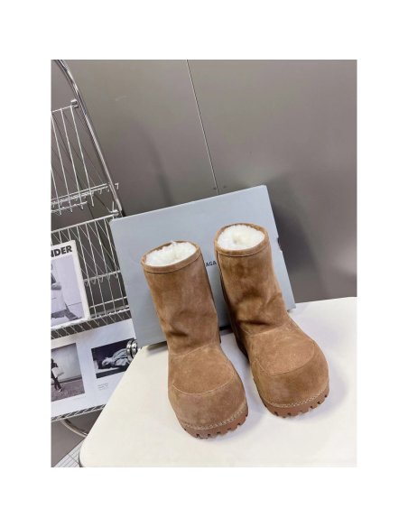 Balenciaga Alaska Fur Boots &quot;Brown&quot;,BALENCIAGA BOOT
