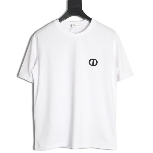 Dior chest logo embroidered lettering short sleeve T-shirt,Dior