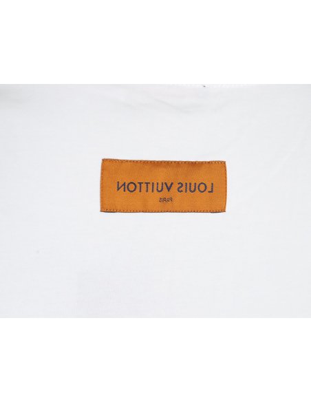 Louis Vuitton collar graffiti letters printed large logo short-sleeved T-shirt,Louis Vuitton