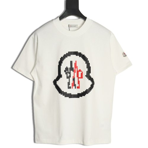 Moncler pixel fuzzy foam logo printed short-sleeved T-shirt,Moncler