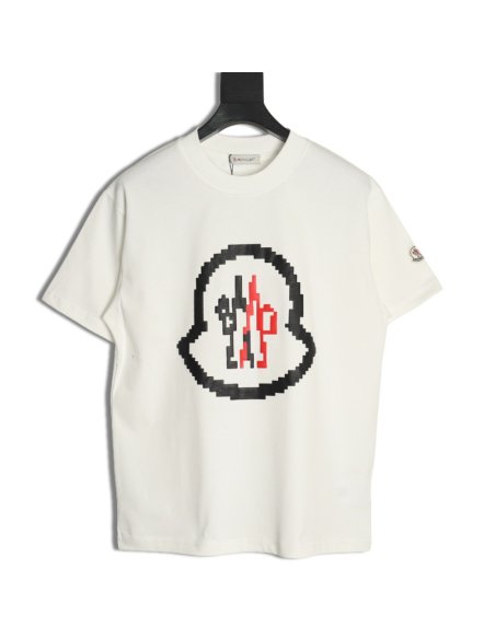 Moncler pixel fuzzy foam logo printed short-sleeved T-shirt,Moncler