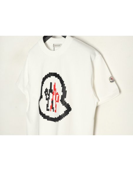 Moncler pixel fuzzy foam logo printed short-sleeved T-shirt,Moncler