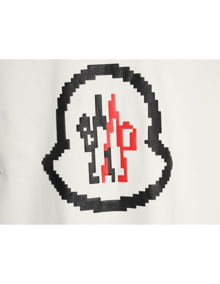 Moncler pixel fuzzy foam logo printed short-sleeved T-shirt,Moncler