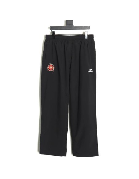 Balenciaga Manchester United embroidered panel woven trousers,Balenciaga