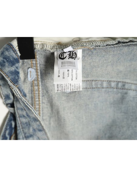 Chrome Hearts Flared Destroyed Leather Jeans,Chrome Hearts