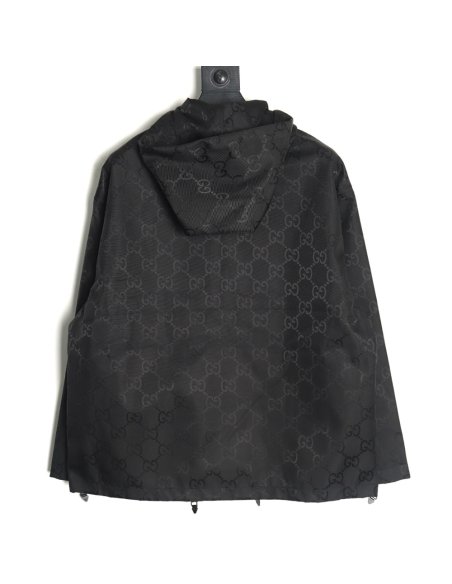 Gucci red and green webbing hooded trench coat,Gucci