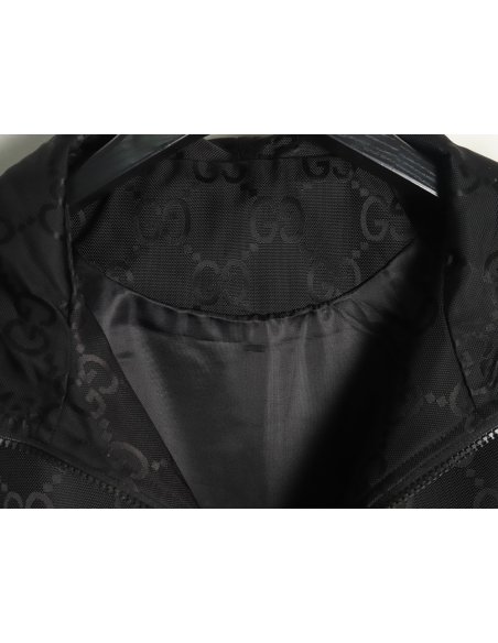 Gucci red and green webbing hooded trench coat,Gucci