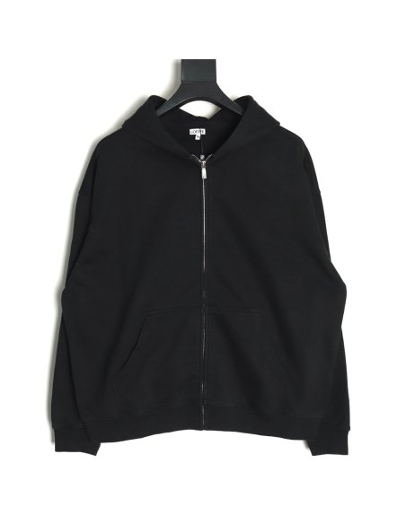 Loewe embossed back embossed large logo zipper hooded jacket,Loewe