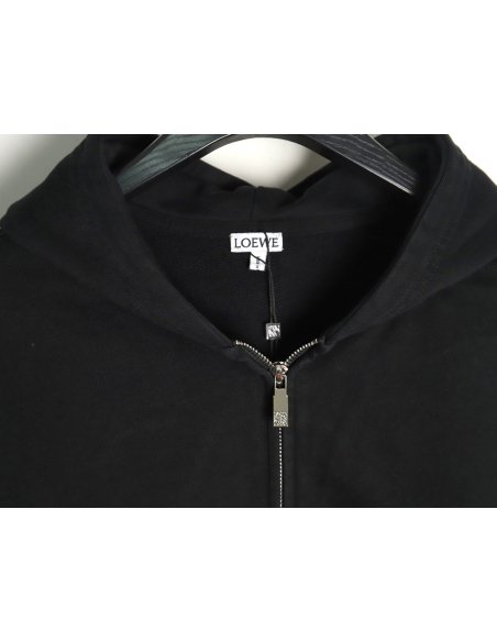 Loewe embossed back embossed large logo zipper hooded jacket,Loewe