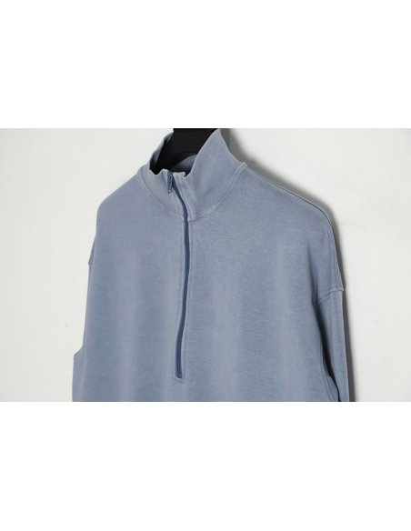 Alexander Wang 23SS foam three-dimensional small letter print half-zip pullover sweatshirt,Alexander Wang