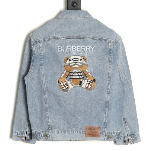 Burberry Classic Embroidered Bear Logo Denim Jacket,Burberry