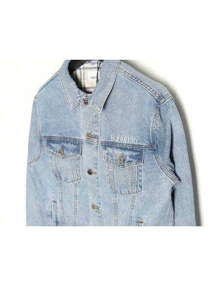 Burberry Classic Embroidered Bear Logo Denim Jacket,Burberry