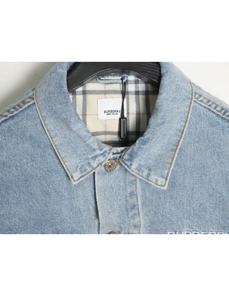 Burberry Classic Embroidered Bear Logo Denim Jacket,Burberry